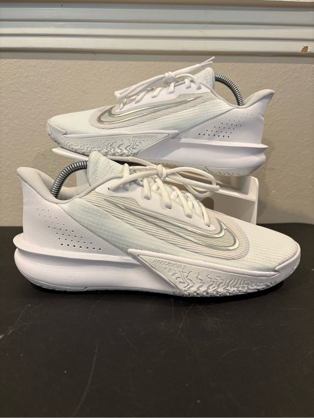 Nike Precision 7 Mens Basketball Shoes White/Photon Dust Sz 8